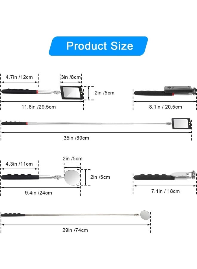 فاييت مرآة تفتيش تلسكوبية مع إضاءة LED - Image 2